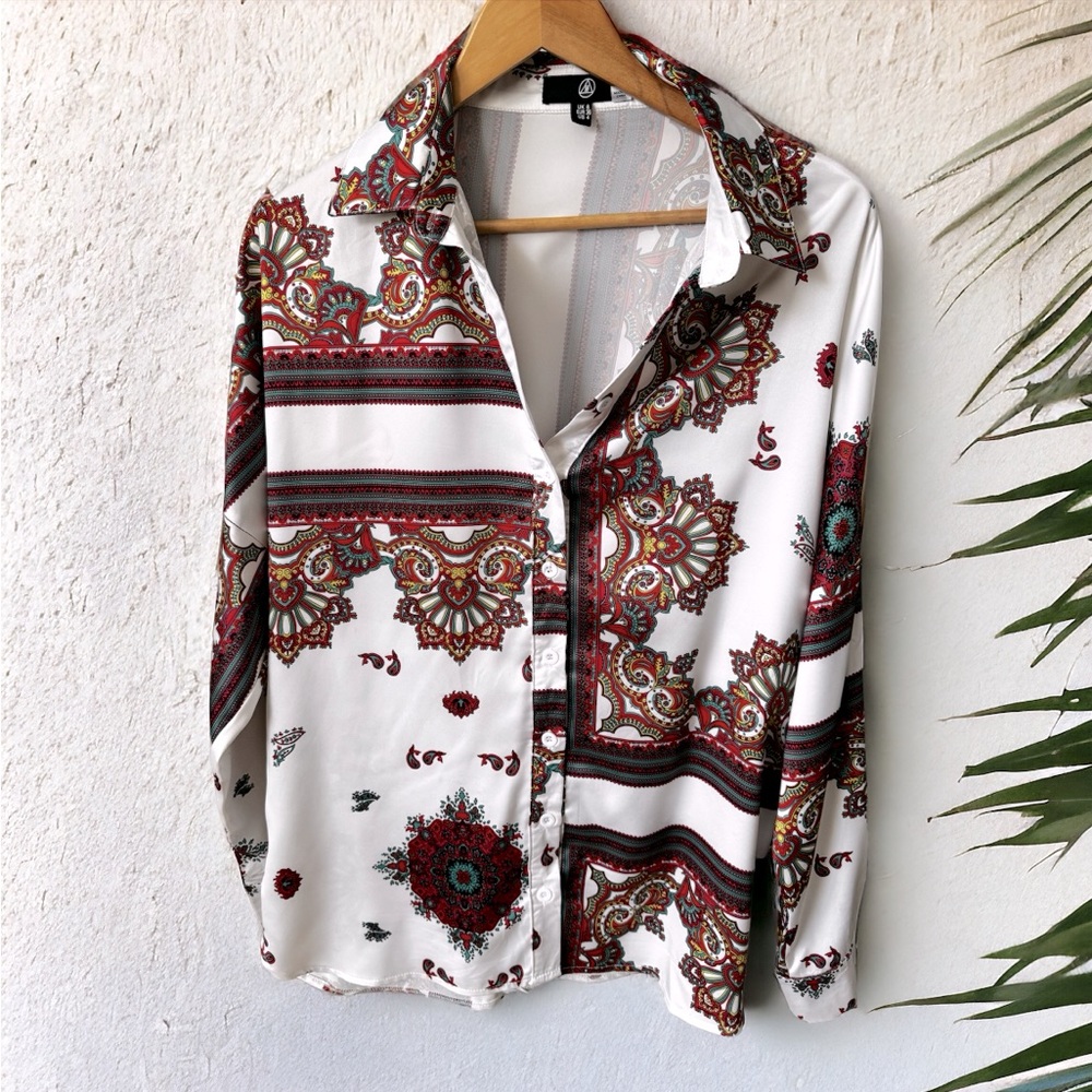 Misguided satin shirt.